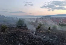 Спречено е ширењето на пожарот во близина на охридската населба Бараки